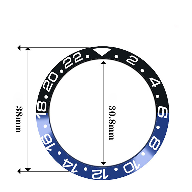 Aluminum / Ceramic Bezel Insert Watch Ring Replacement For 40mm GMT SUB Watch