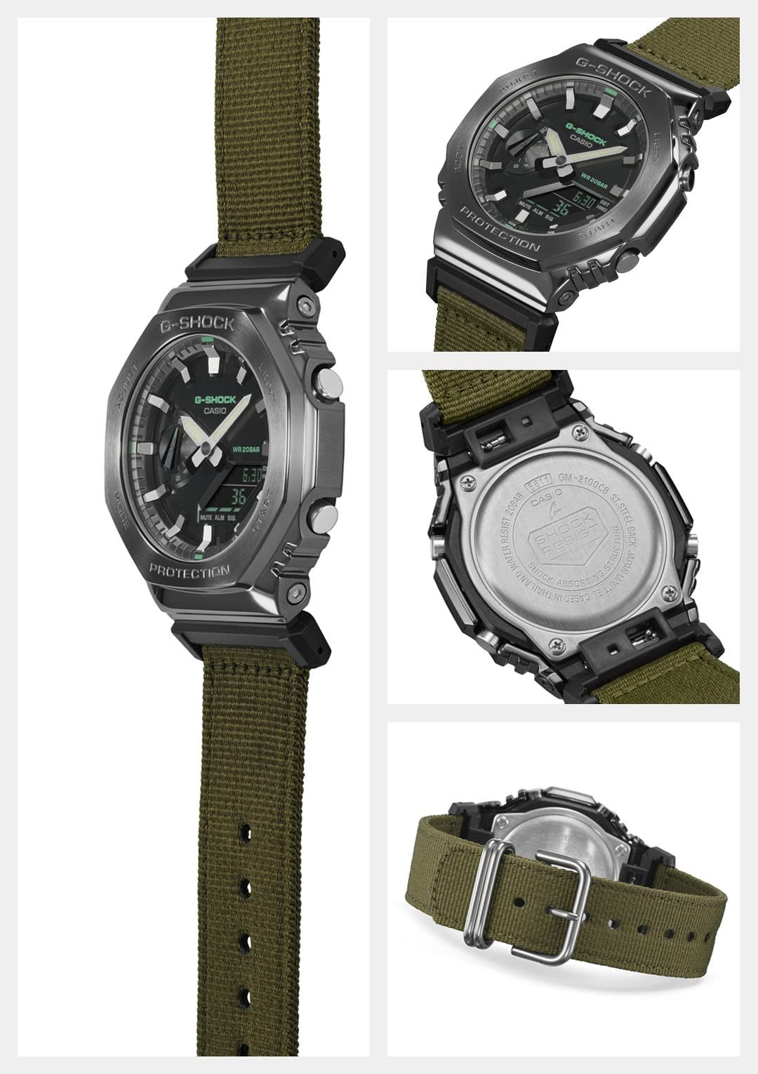 Casio G-Shock GM-2100CB-3AJF Metal Covered Men’s Olive Green Japan Watch
