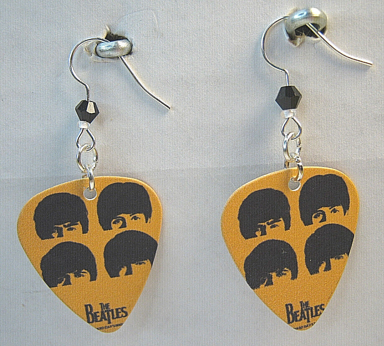 The Beatles “A Hard Day’s Night” Rock N’ Roll Beaded Guitar Pick Earrings