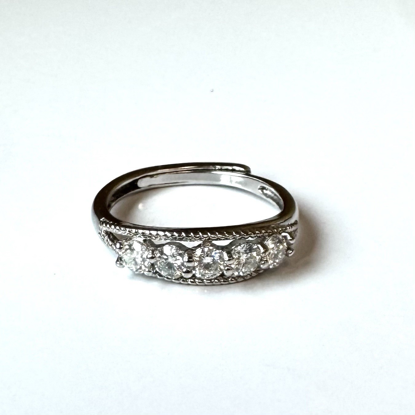 Vintage Style Silver and Gold Toned Adjustable Moissanite 4 Ring Bundle + Bonus!