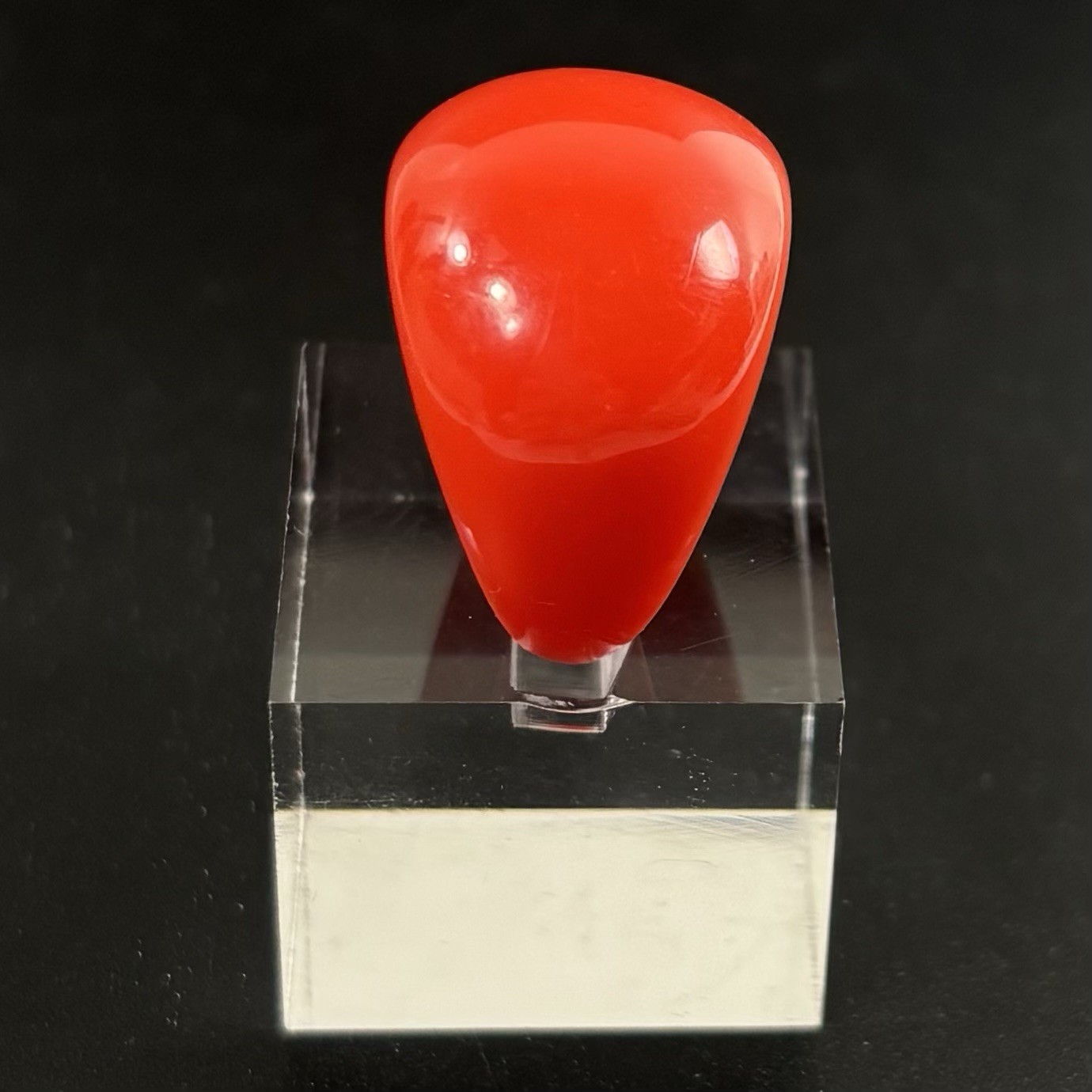 Vintage Lucite Acrylic RED Glossy Chunky Domed Ring Size 6.25 Mod Retro