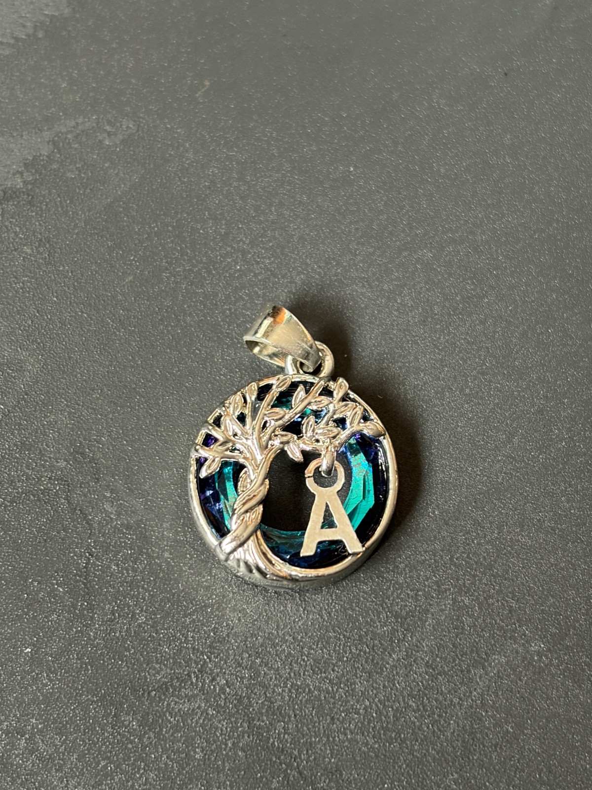 Initial Pendant Tree of Life style Ladies Necklace