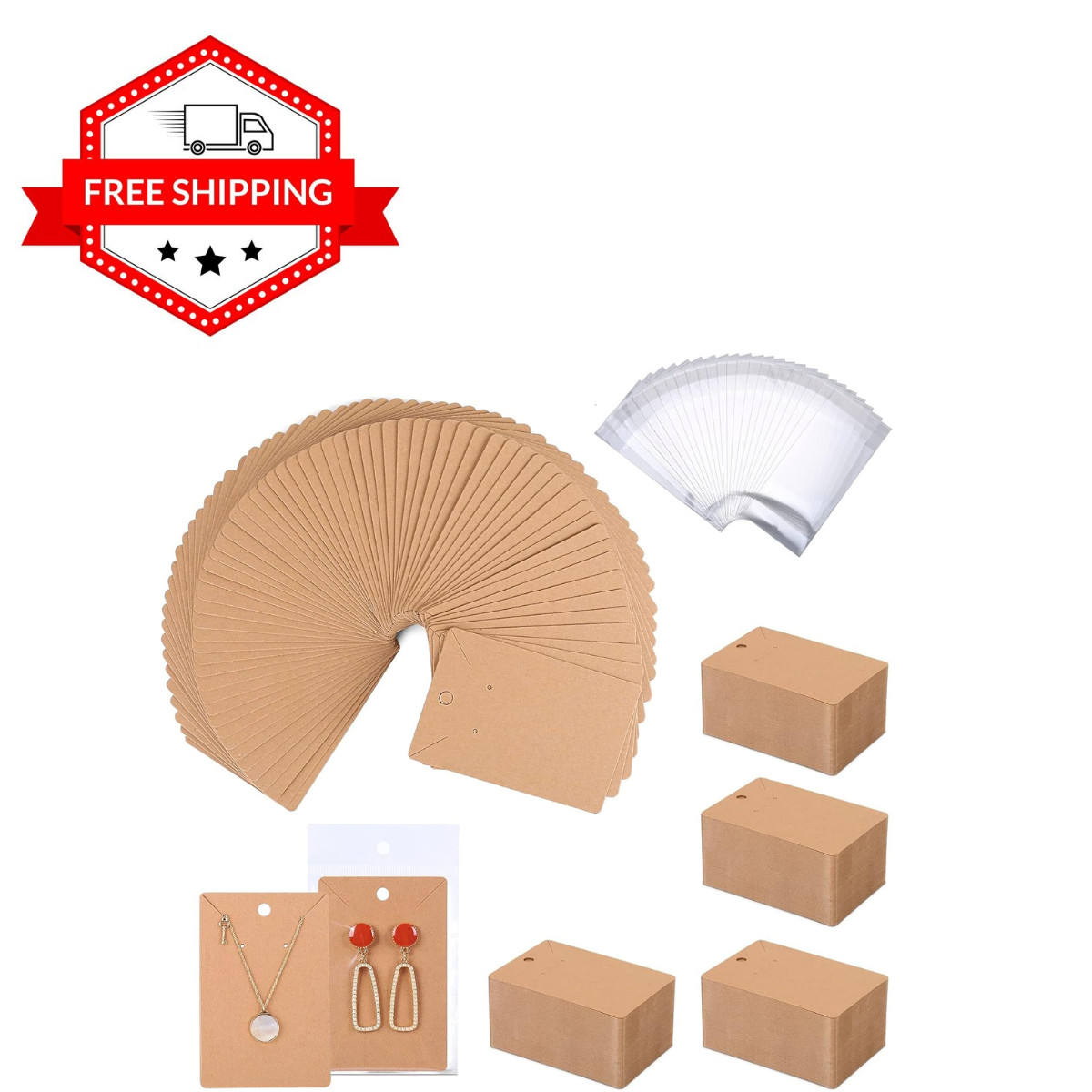 Earring Display Cards – 3.5 X 2.4 Inches Earring Cards with Packaging Bags for E