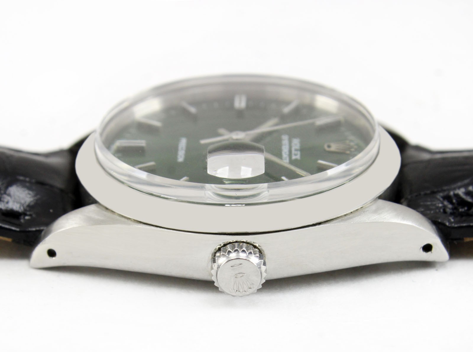 Vintage Rolex Oysterdate Precision Green Dial 34mm Men Steel Men Watch Ref 6694