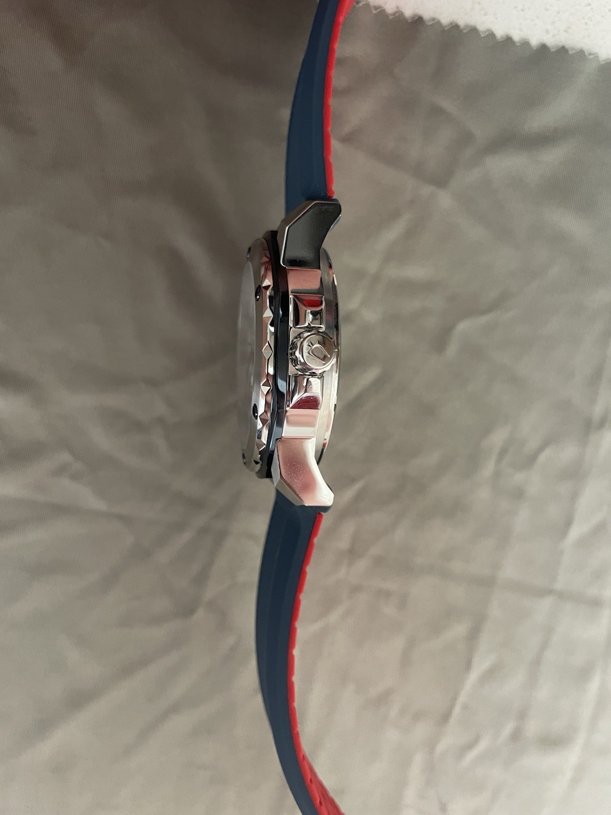 Bulova Marine Star Automatic 45mm White Dial Blue/Red Strap 98A225