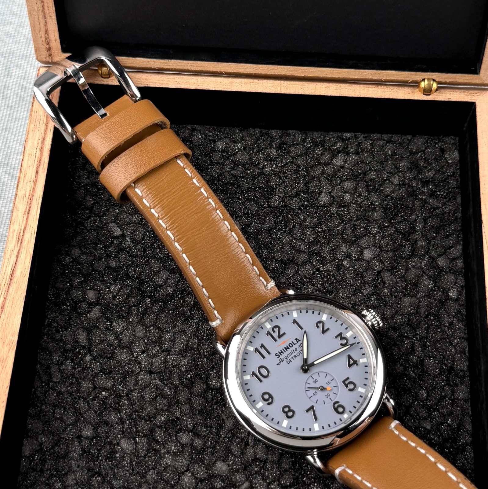 Shinola Runwell Watch 41mm Slate Blue Dial Argonite 1069 Men’s Watch S0120242341