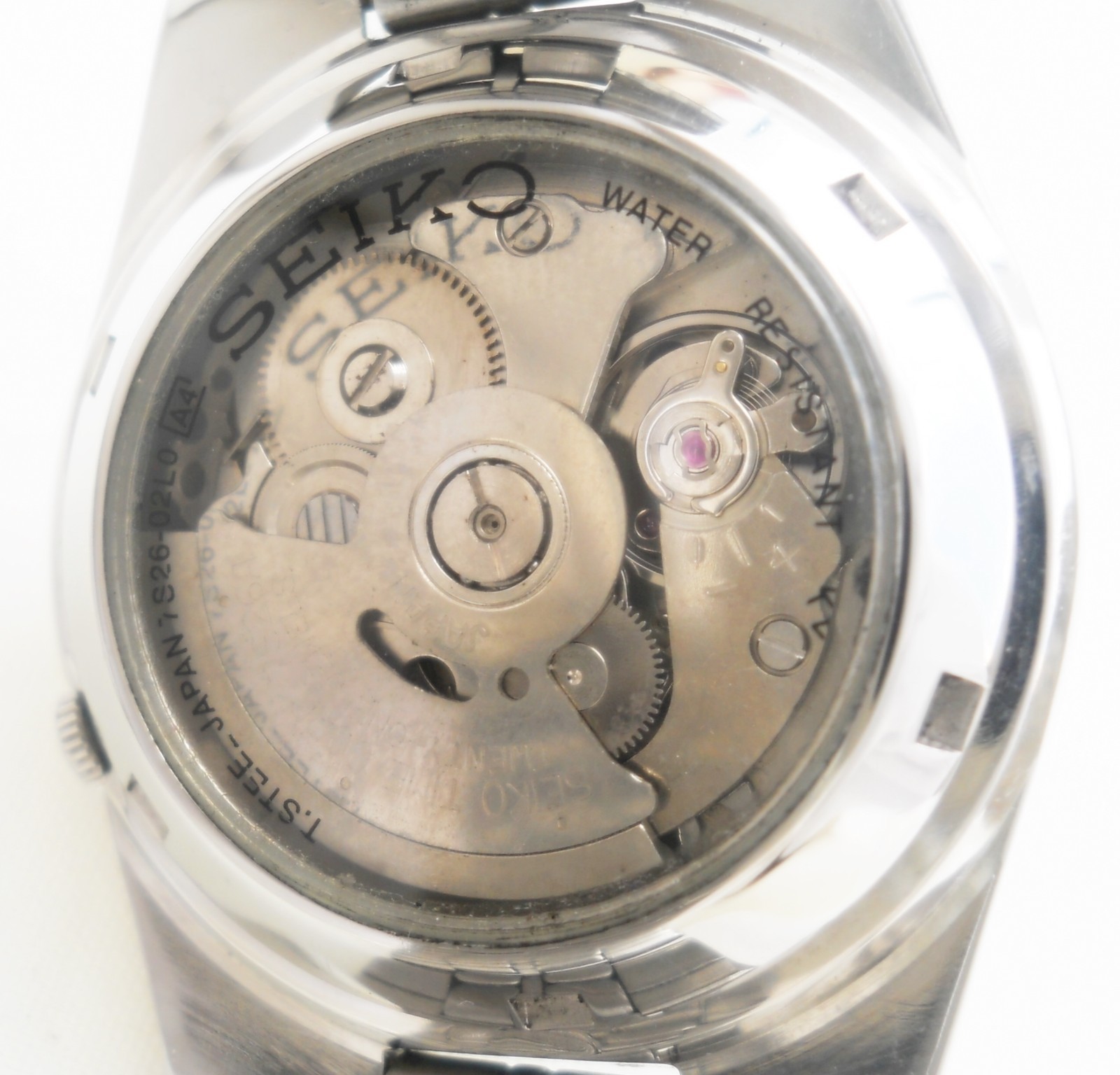 Vintage Seiko 5 Railway Time Automatic Watch 7S26 See Through Exhibition Back