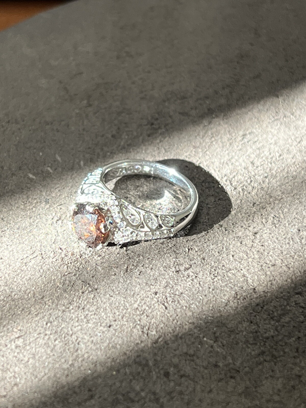 Tacori Chocolate Cz Stone .925 Sterling Silver Stunning Work Sz5 5G Estate New!!