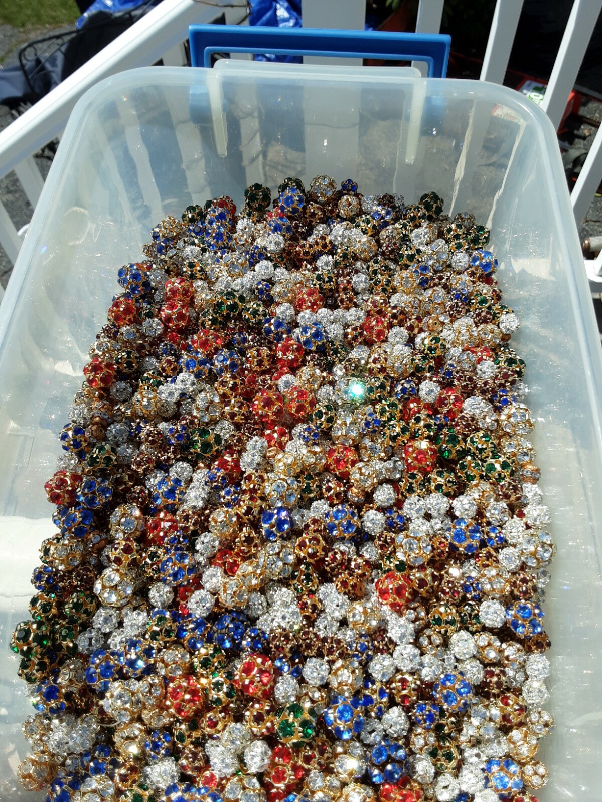 BIG Mix Of Size & Colors Rhinestone Ball Beads 8 to 12 MM 72 Balls Nice MIX !
