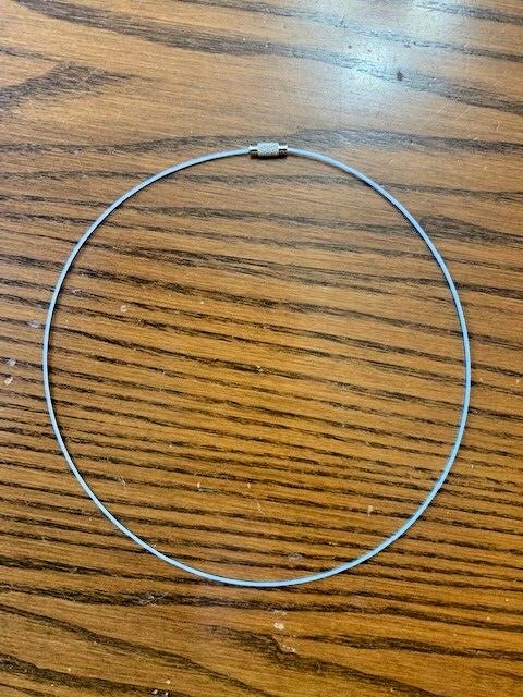 10 pcs White Memory Wire Choker Coated Necklaces with Silver Screw Clasps – 18″