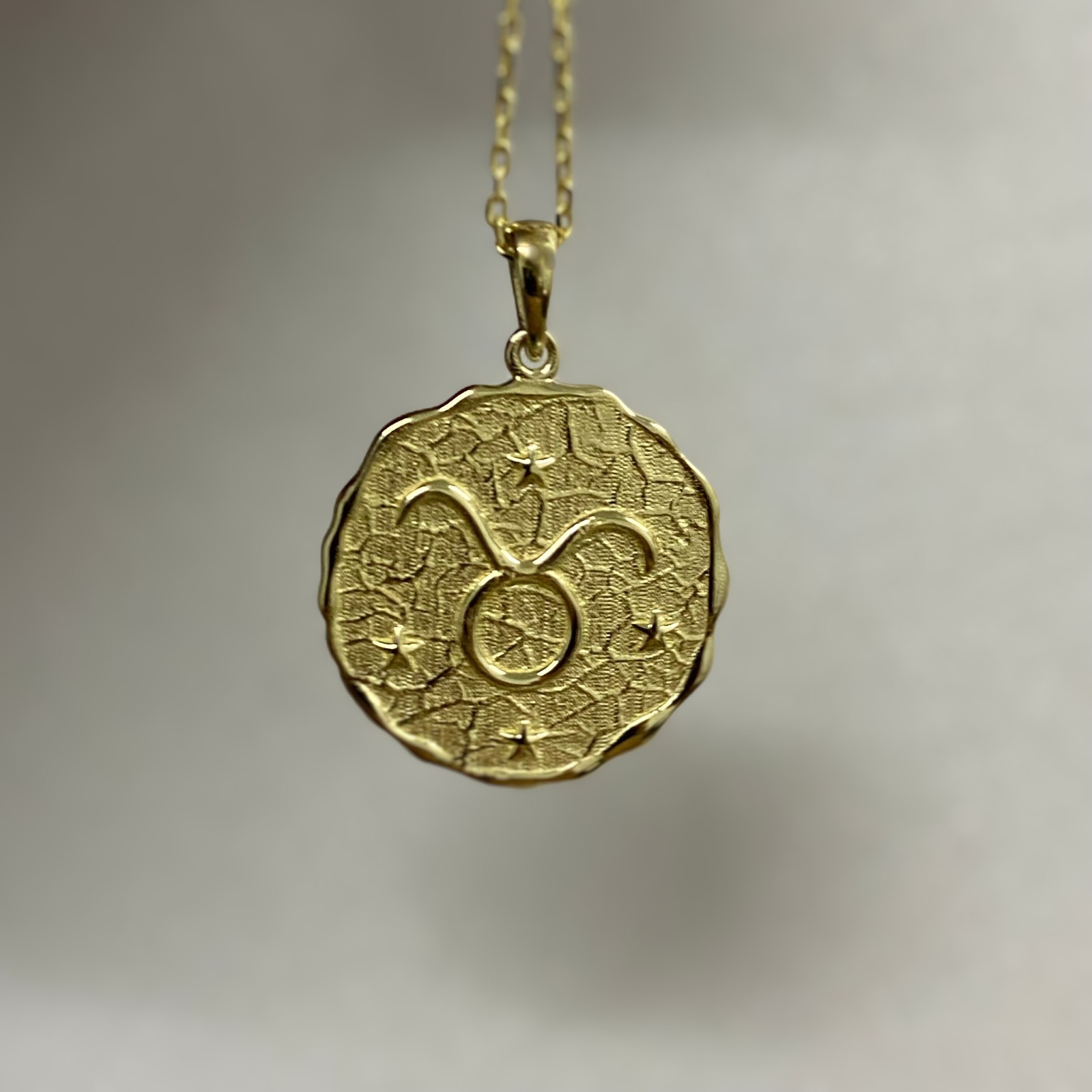 Zodiac Bull Coin Pendant Silver 925 / 9K / 10K Gold – Pendant Only, No Chain