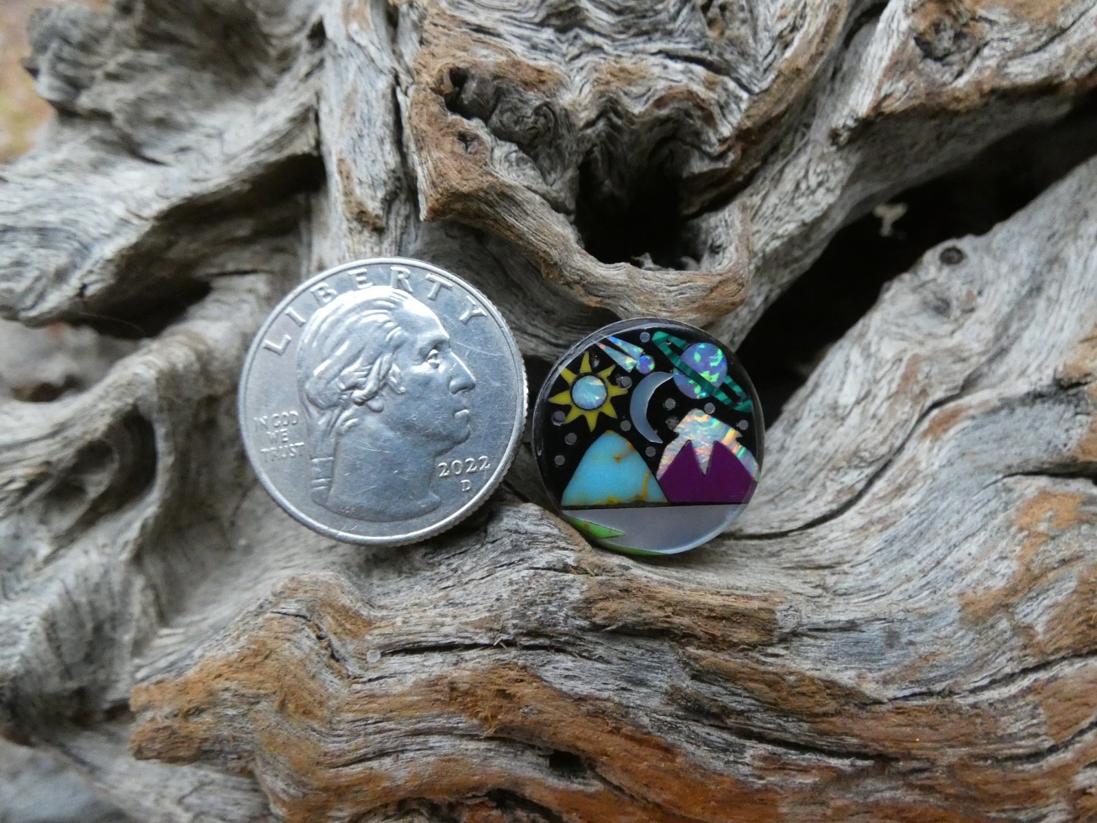 Mountian Tops Galaxy Gemstone Aluminum Sterling Silver Alloy Size 9 Ring AR91