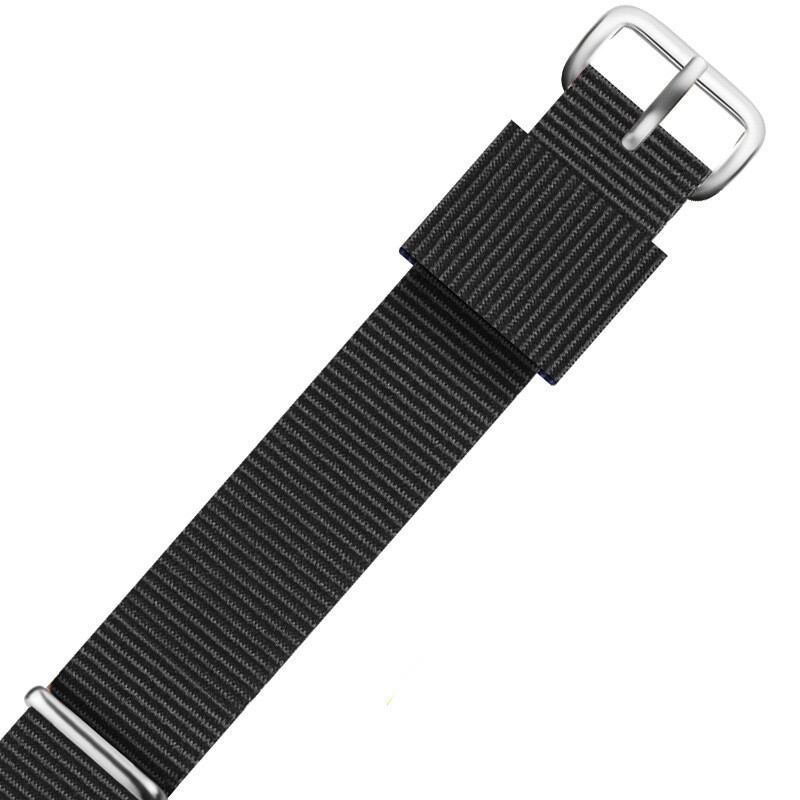 Nylon One Piece Watch Band Strap Striped Canvas Sports Wrist Band 18 20 22mm