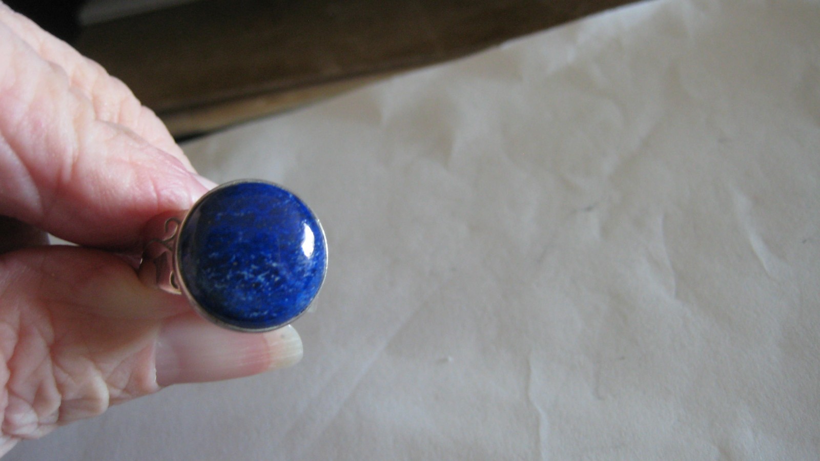 NICE JAY KING/DTR STERLING SILVER RING, SZ 9, LAPIS