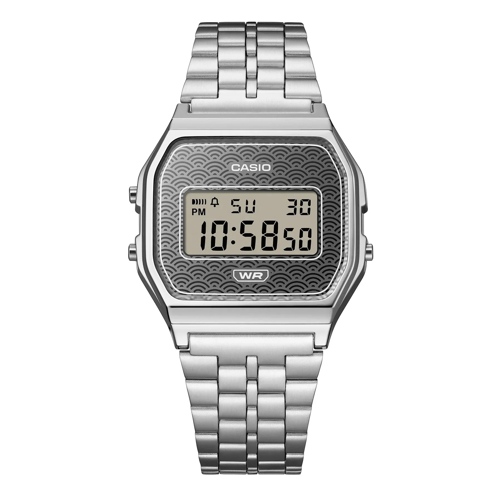 Casio A159 Series Made in Japan Digital Watch Seigaiha Wave Pattern