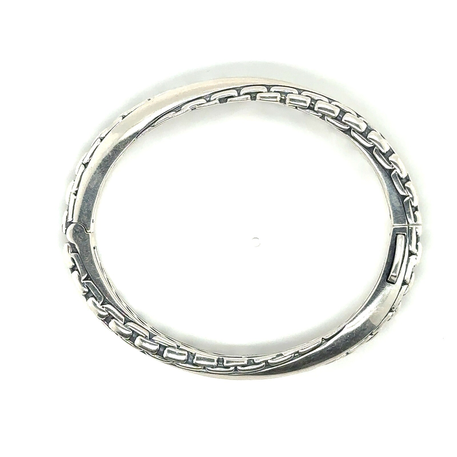 Jai John Hardy Sterling Silver Balance and Harmony Hinged Bangle Bracelet 7” 39g