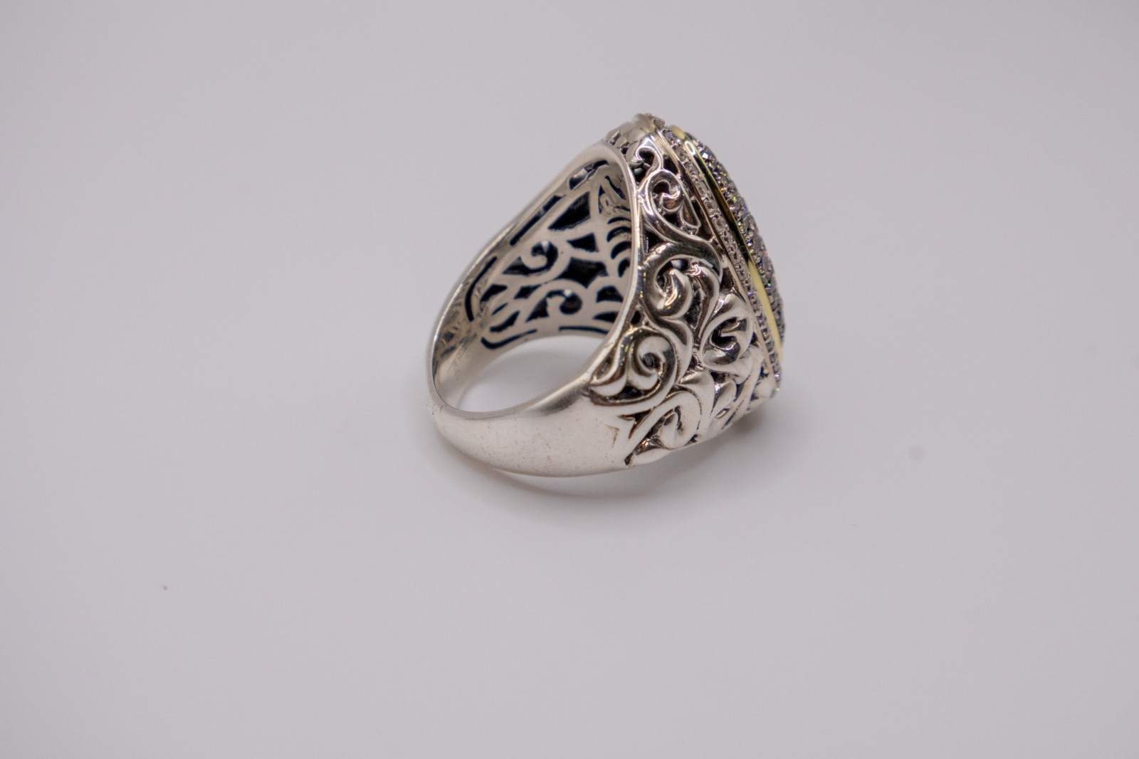 Charles Krypell Champagne Diamond Ring 925/14k