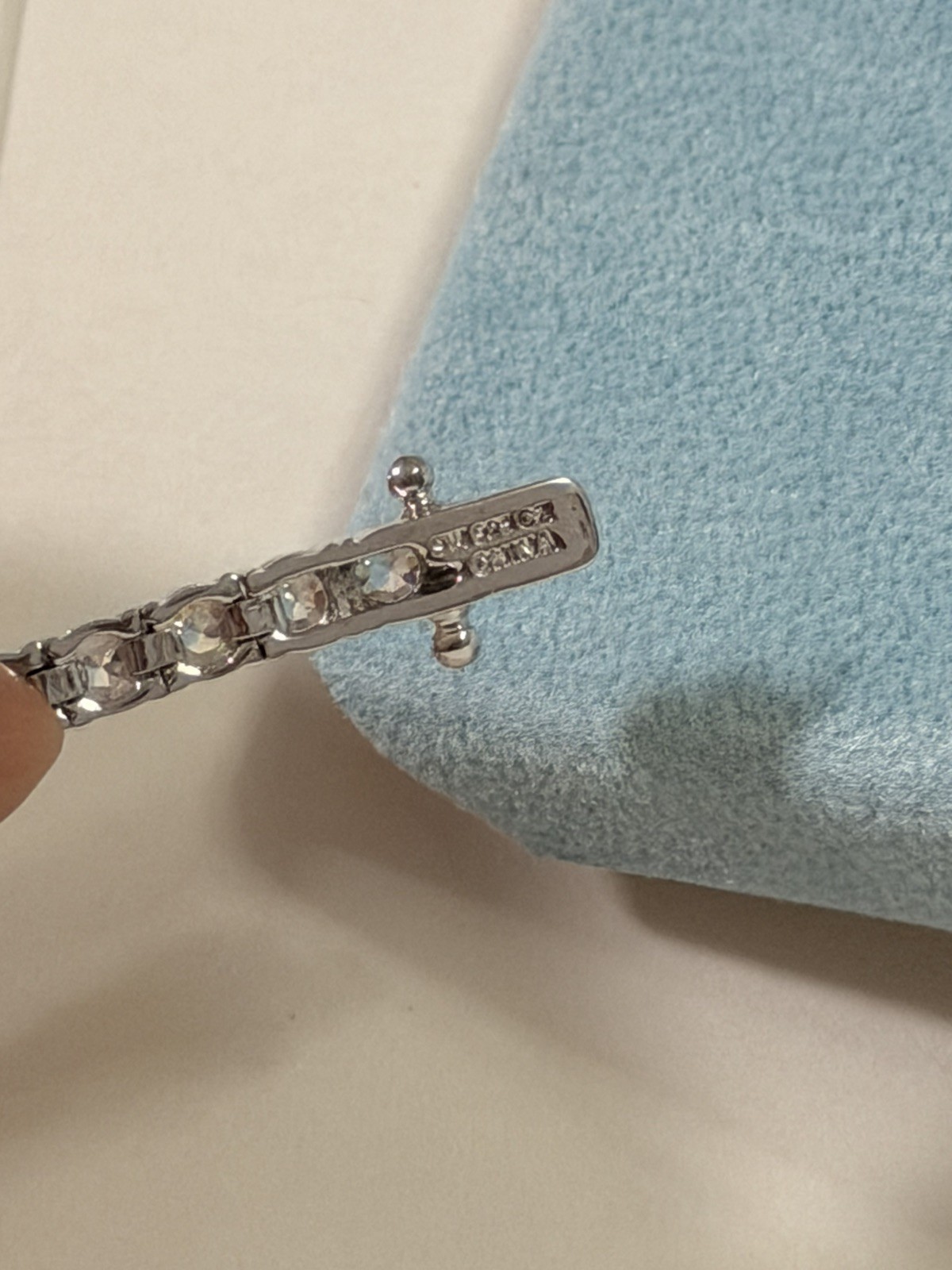 NEW QVC Epiphany Platinum Clad 925 Sterling Silver Diamonique 8” Tennis Bracelet