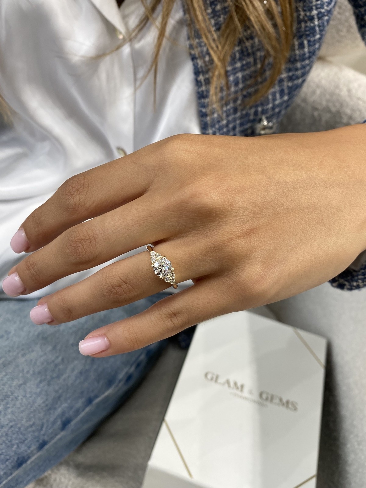Proposal Ring Yellow Gold 1.2ct IGI Certified E/VVS2 Round Lab Created Diamond