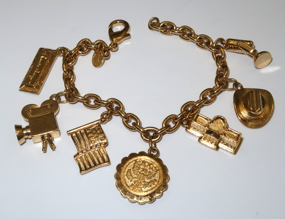 Ann Hand, Ronald Regan Theme Charm Bracelet, Costume Jewelry