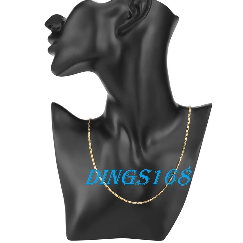 Men & Women’s 18K Gold Filled 2.2mm Flat Necklace Chain 16/18/20/22/24/26/28/30″
