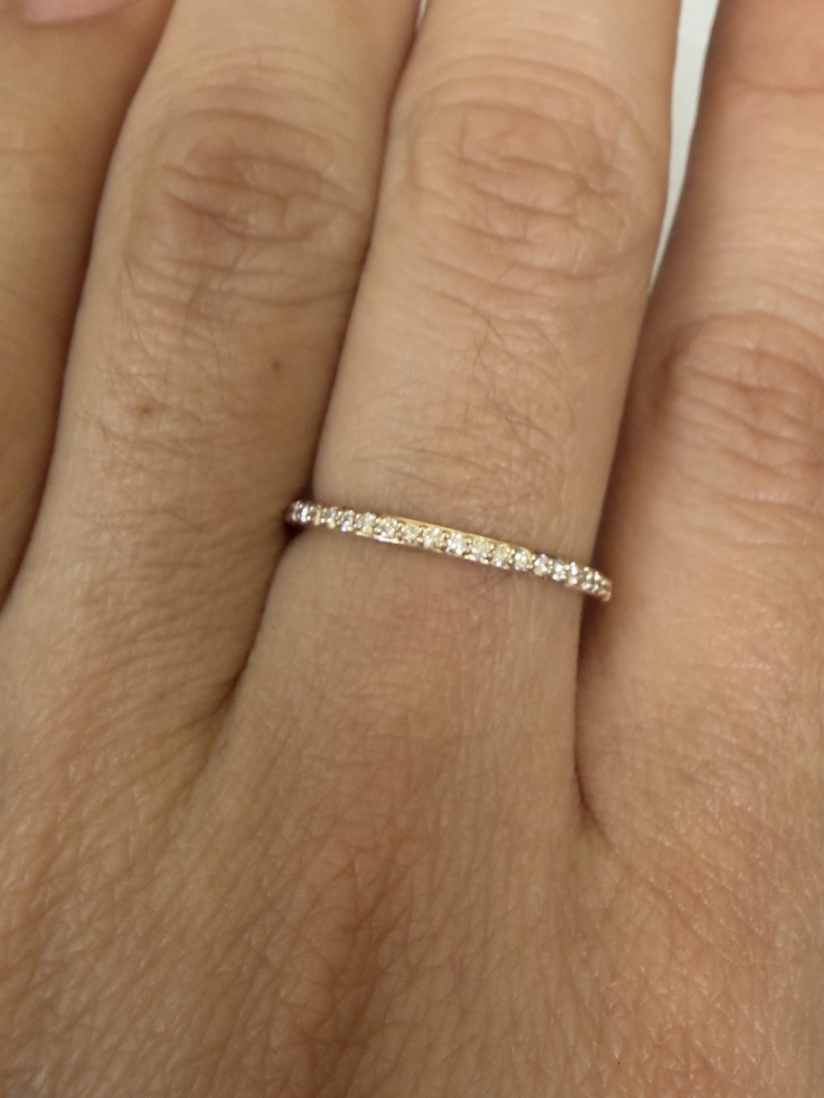Pandora Era 14k Gold Lab-grown Diamond Half Eternity Pavé Ring 0.11 ct Size 56