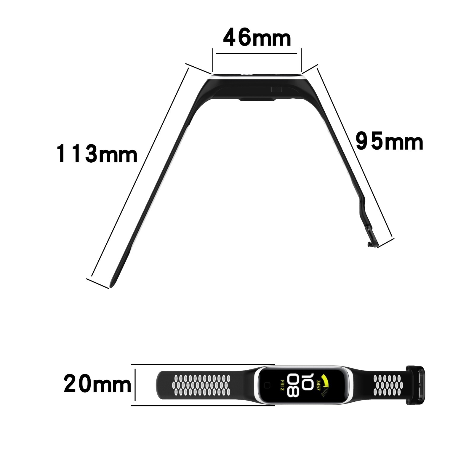 For Samsung Galaxy Fit 2 SM-R220 Wristband Silicone Sports Breathable Band Strap