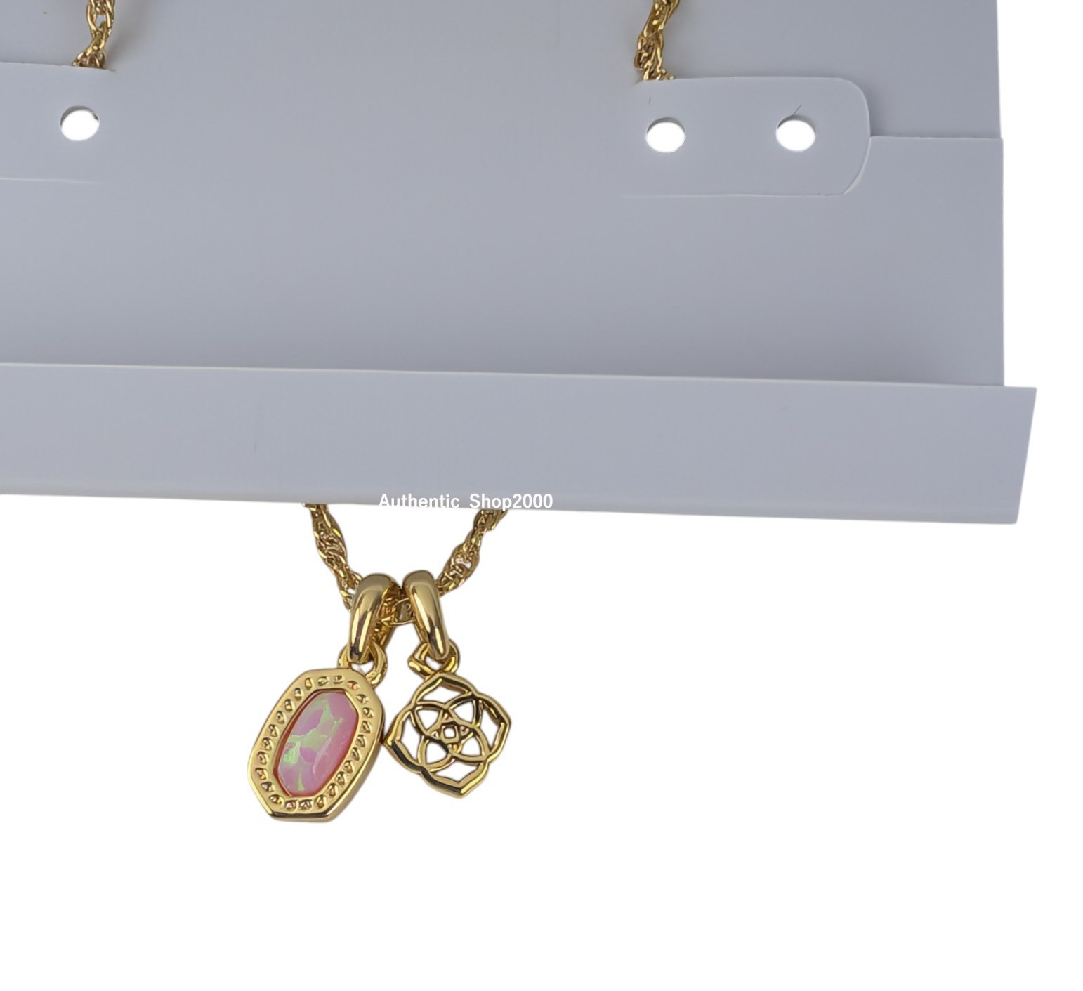 NEW 100% Authentic KENDRA SCOTT Pink Lab GR Opal Mini Elisa Dira Gold Necklace