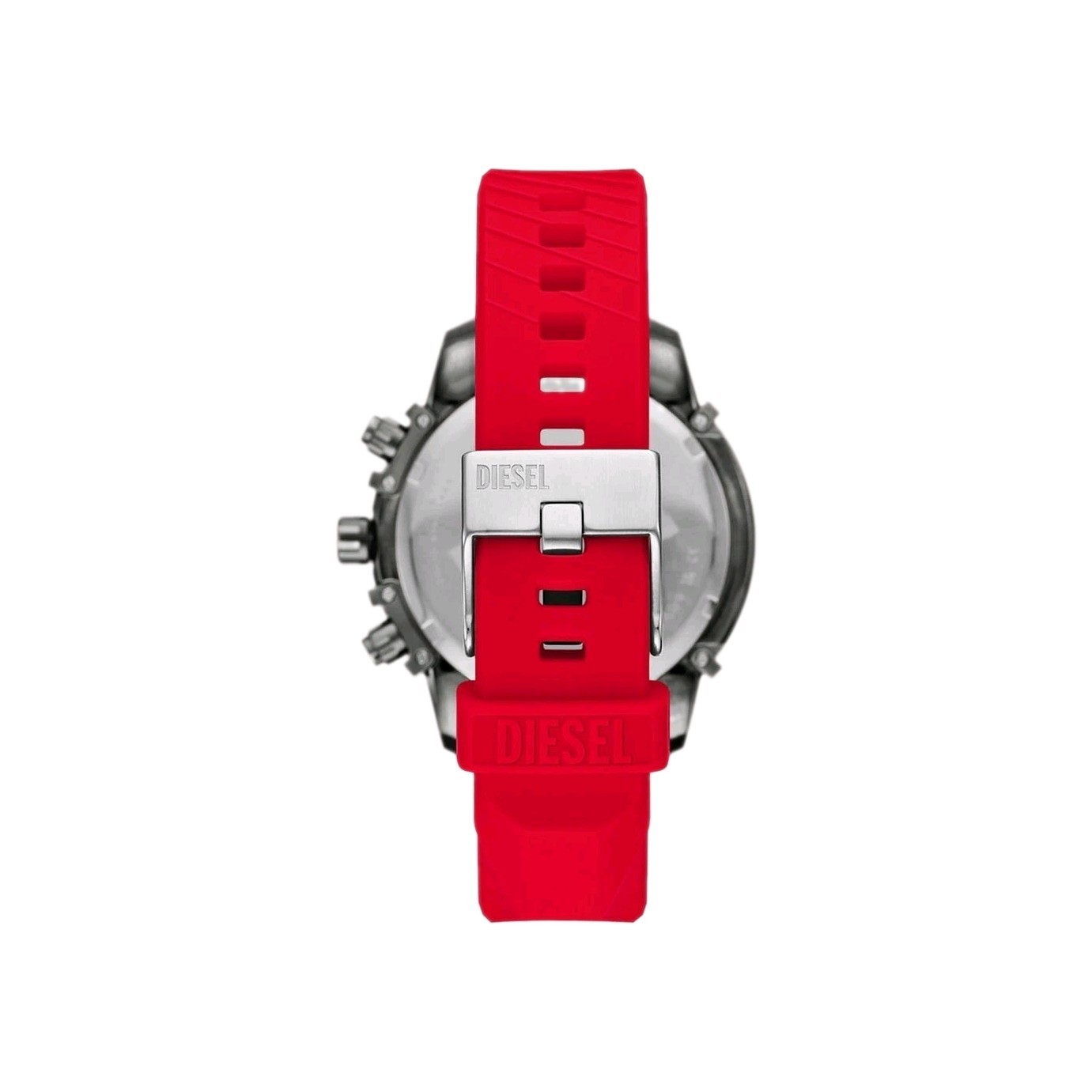 Diesel Men’s Quartz Chronograph Date Grey/Black Dial Red Silicone DZ4547