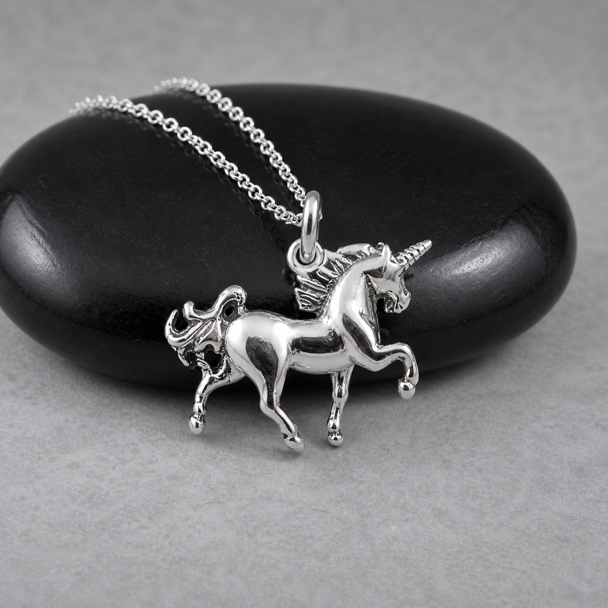 925 Sterling Silver Unicorn Necklace – Flying Horse Charm – Fairytale Pendant