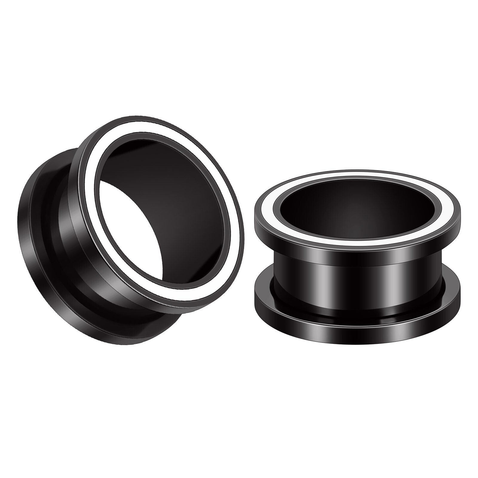 2pcs 316L-Steel Screw Flesh Tunnels Plugs Ear Guages Ear Expander Body Piercing
