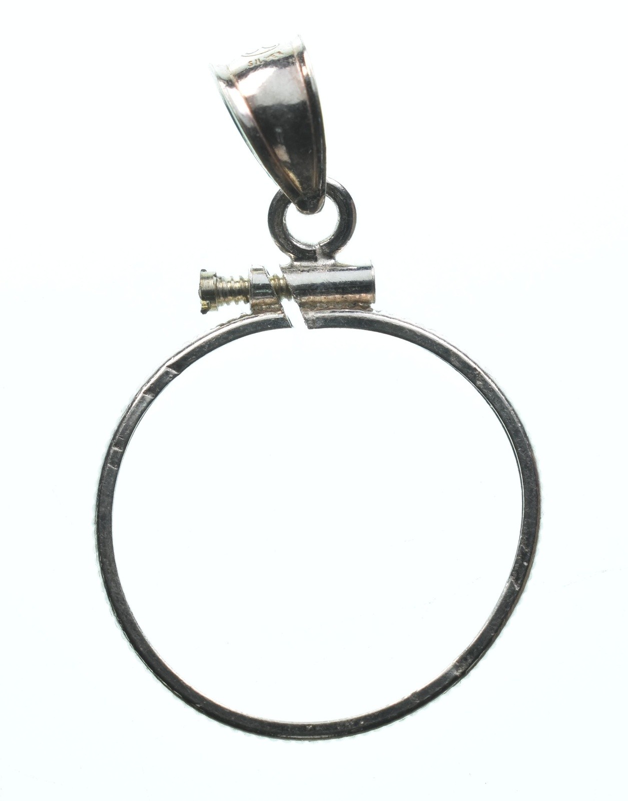 Sterling Silver 7.9 MM Coin Bezel Pendant Frame Edge *2359