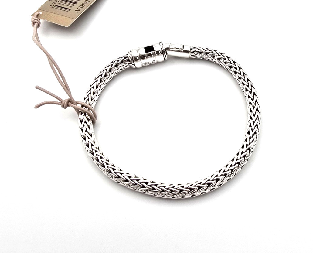 NWT Designer John Hardy Sterling Silver 925 Classic Woven Bracelet Size S — 7″