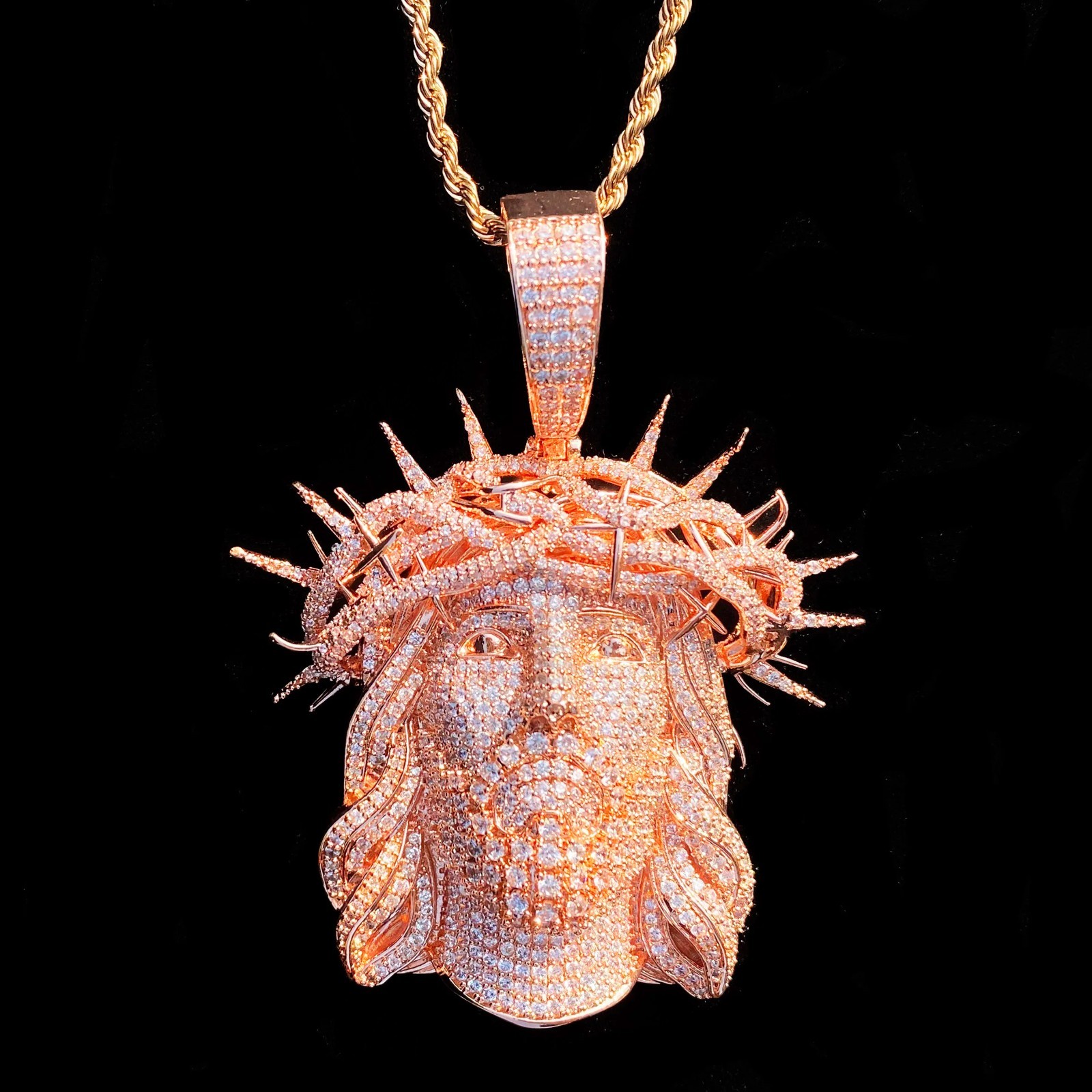 Iced Out Ratten Jesus Necklace Pendant for Men – Hip Hop Fashion Jewelry