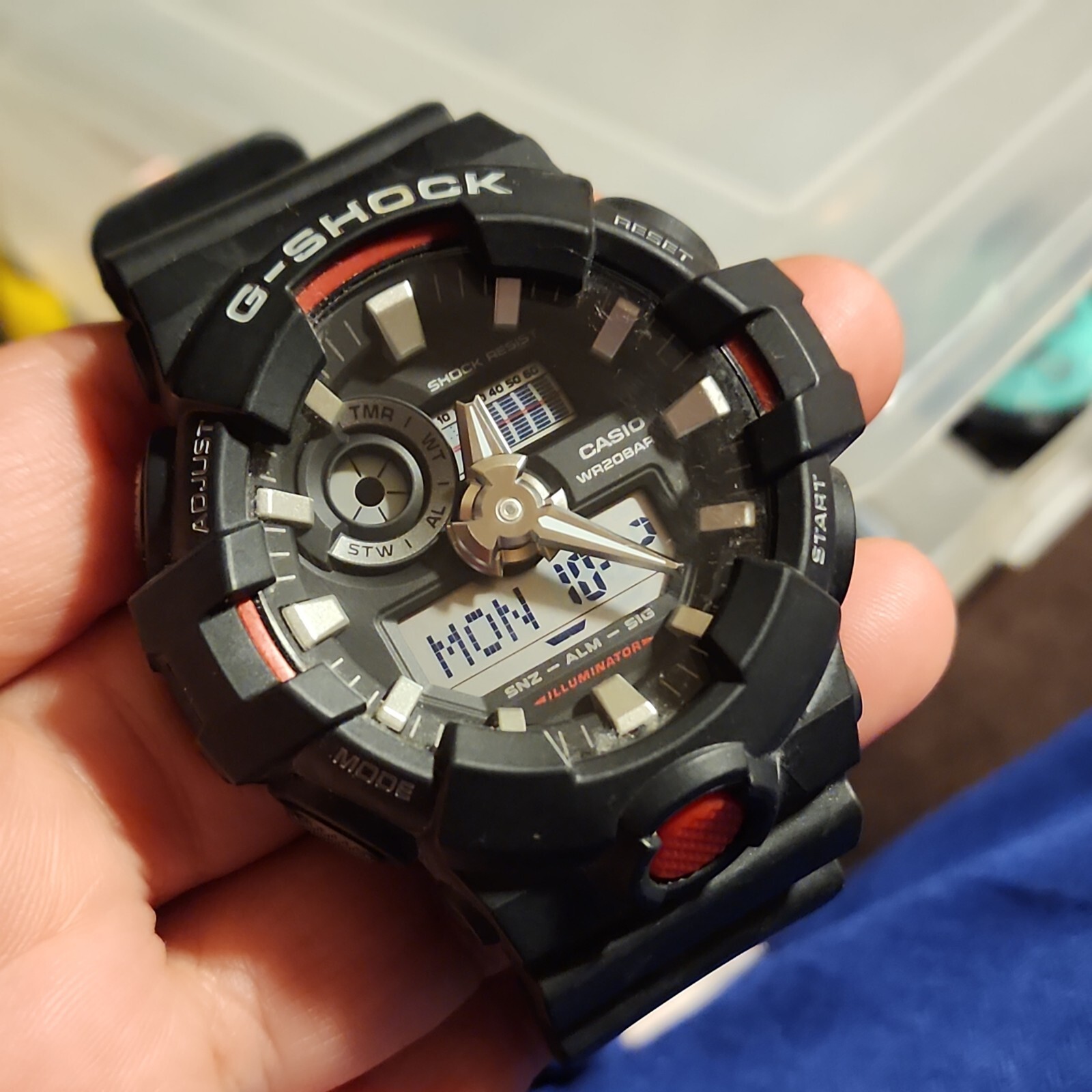 Casio G-Shock GA-700-1A Analog Digital Black Resin Strap Alarm Men’s Watch