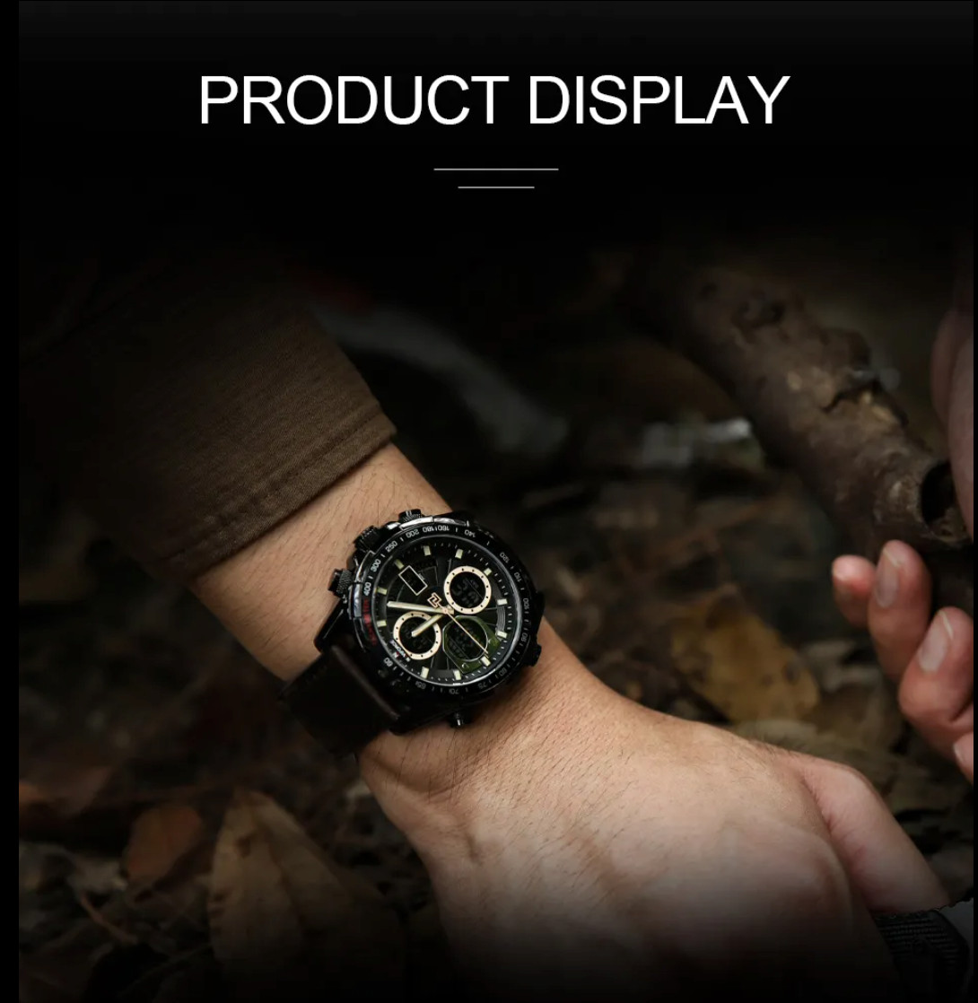 NAVIFORCE Men’s Military Sport Watch – Digital Display, Luxury NF9197 BYDBN