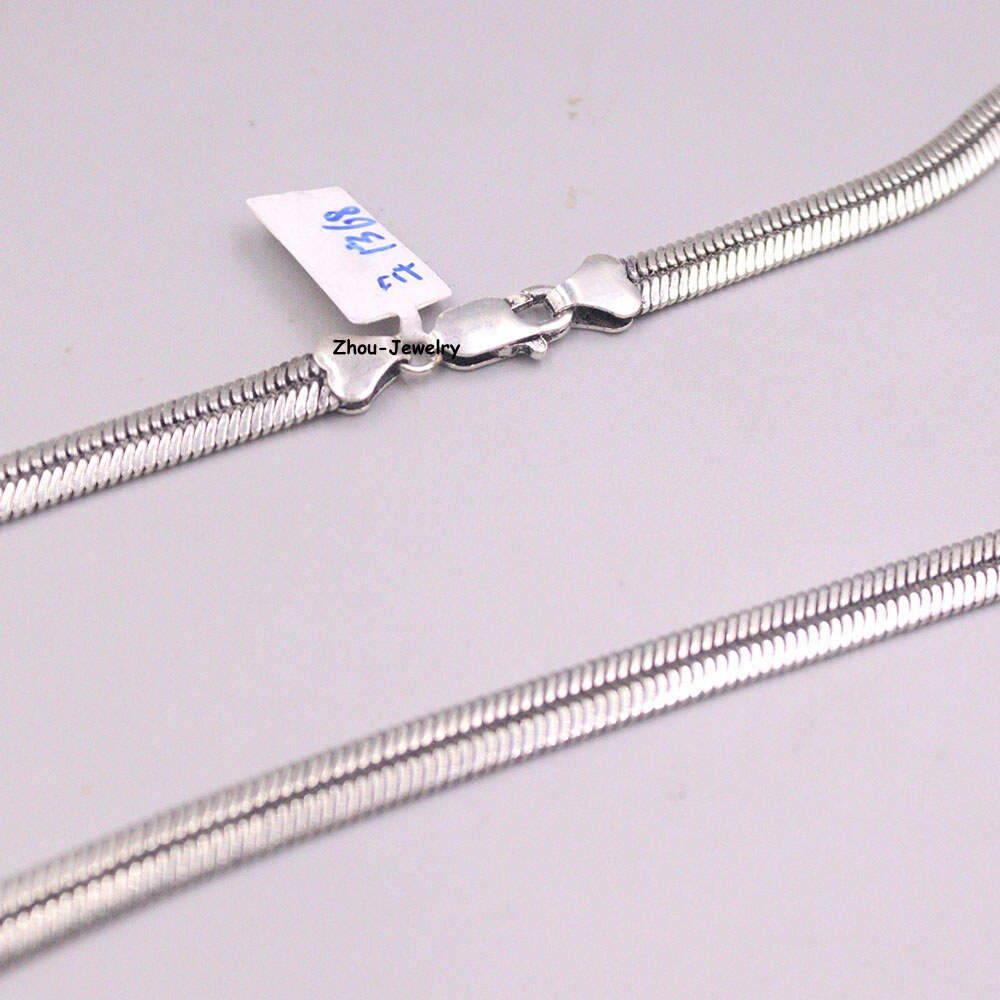 Solid 925 Sterling Silver Necklace 6mm Snake Curb Link Chain 34-35g 19.6inch