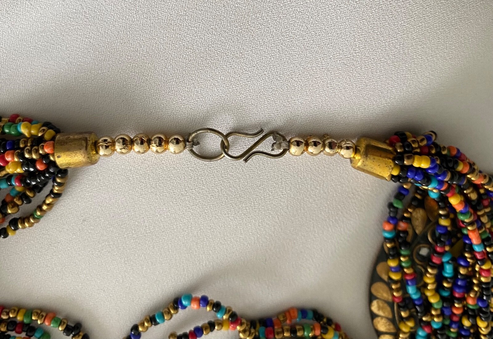 Ethnic Style Multi Coloured/Strand Beaded Boho Necklace with Pendant – NEW