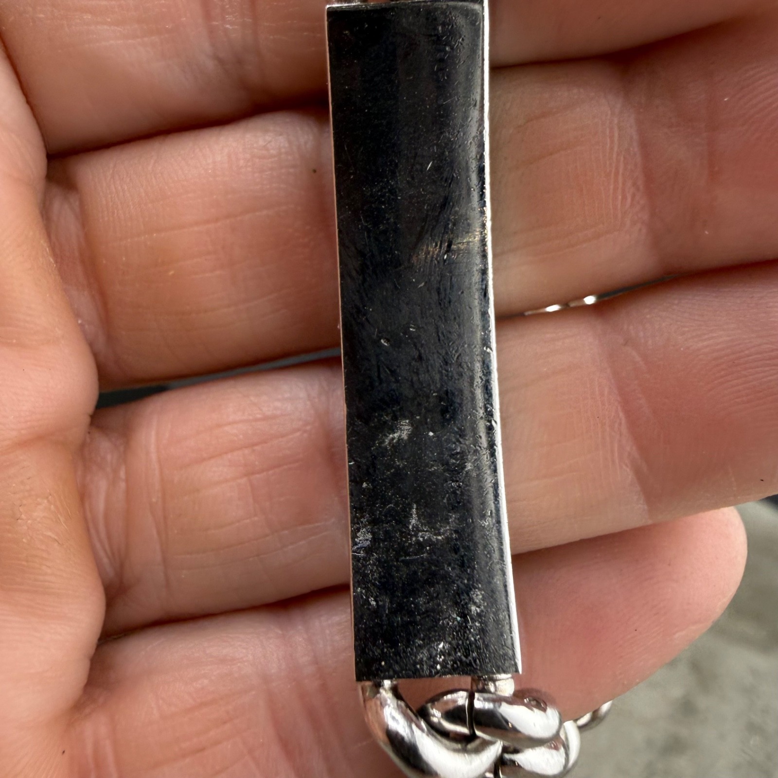 Vintage ID Bracelet Silver Tone NOT Engraved Adjustable 8.5”