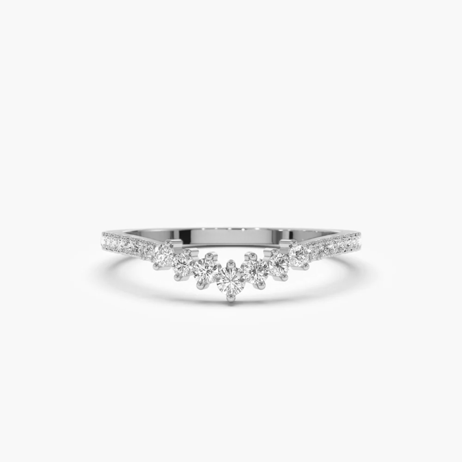 0.27 Ct Round Cut Lab Grown Diamond Eternity Wedding Band Ring 14k White Gold