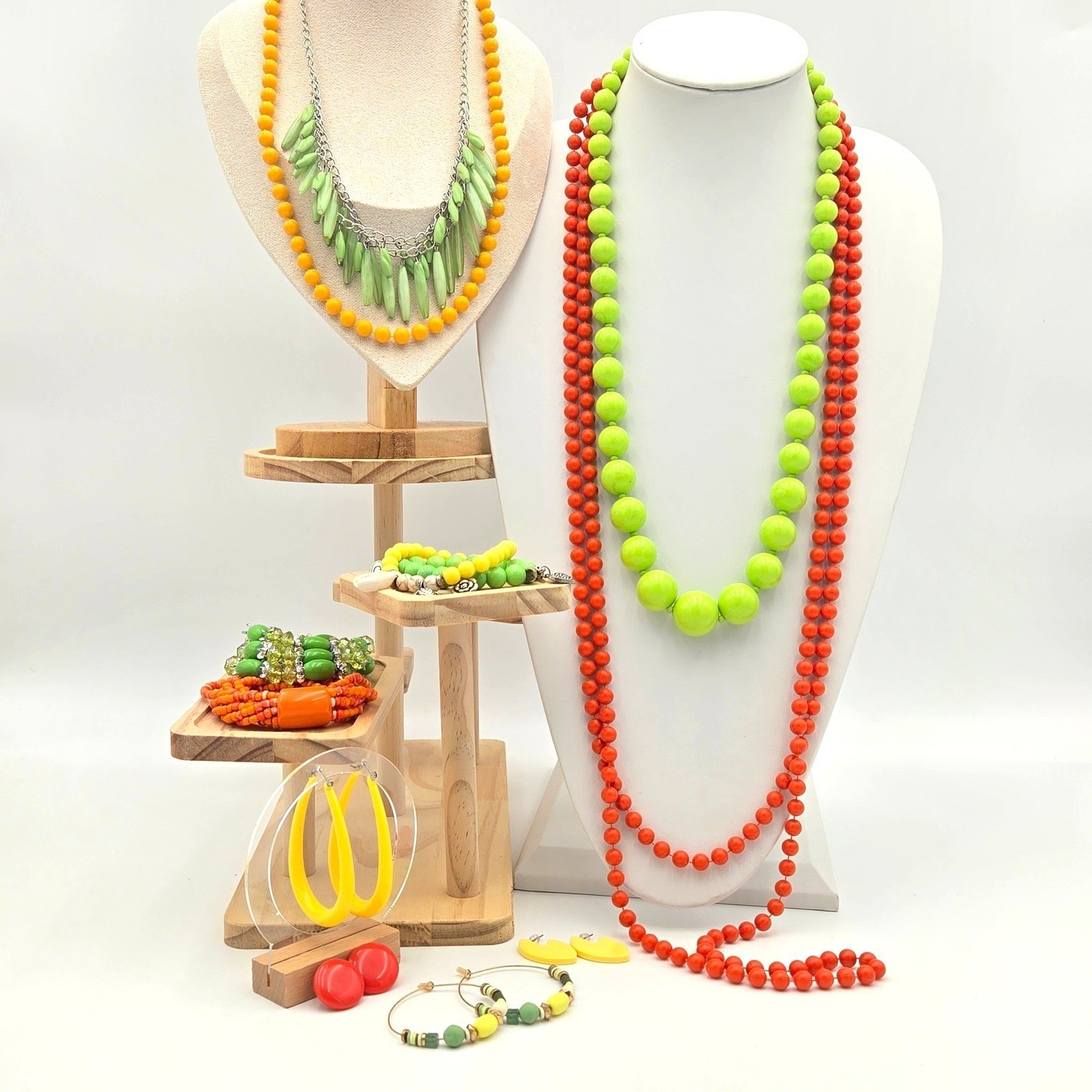 Citrus Delight Curated Jewelry Lot Bright Yellow Green Orange Set Colorful 12pc