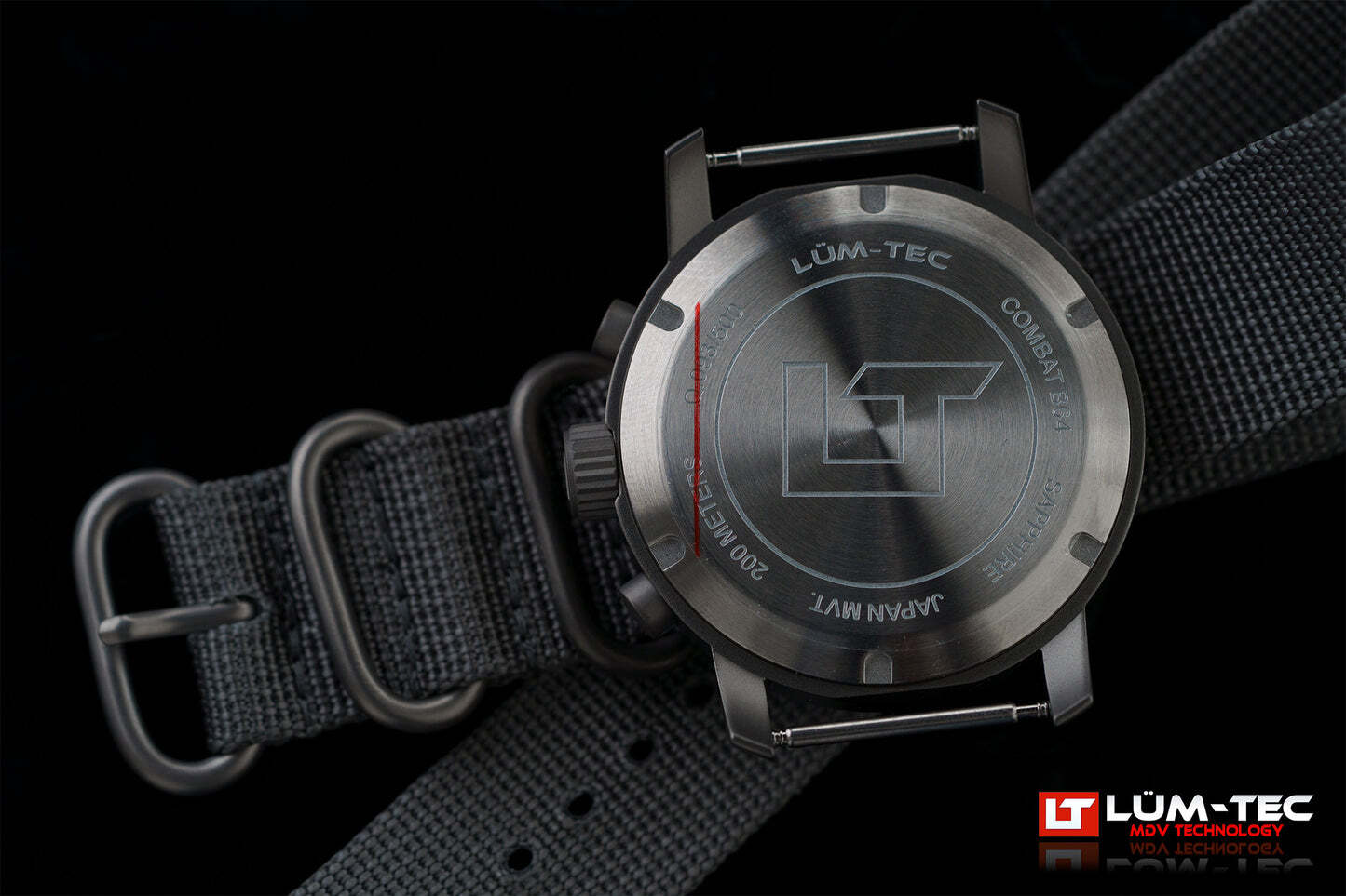 Lum-Tec Mens Watch Combat B64 Chronograph 43mm Black Dial Miyota Japan OS21J