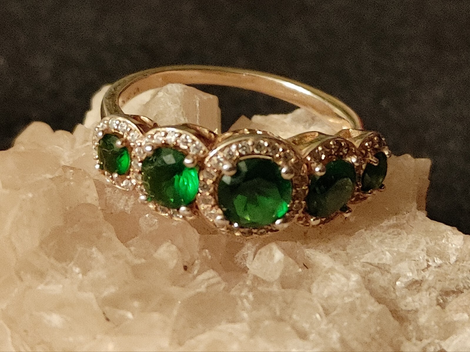 Fuzion Creations Sterling Silver & Green Cubic Zirconia Ring Size 9 FZN 925 CN