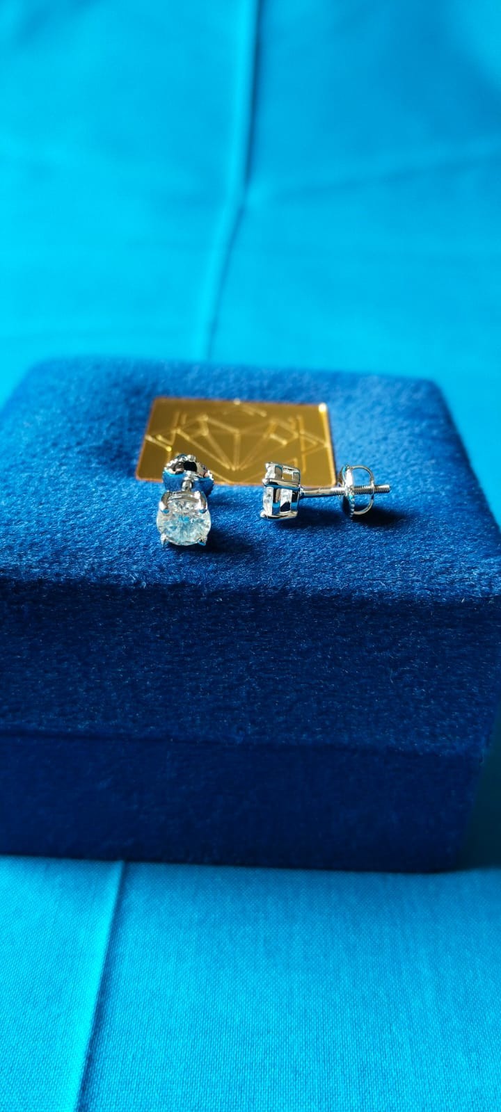 4Ct TW Round 14K White Gold Diamond Screwback Studs Earrings GIA