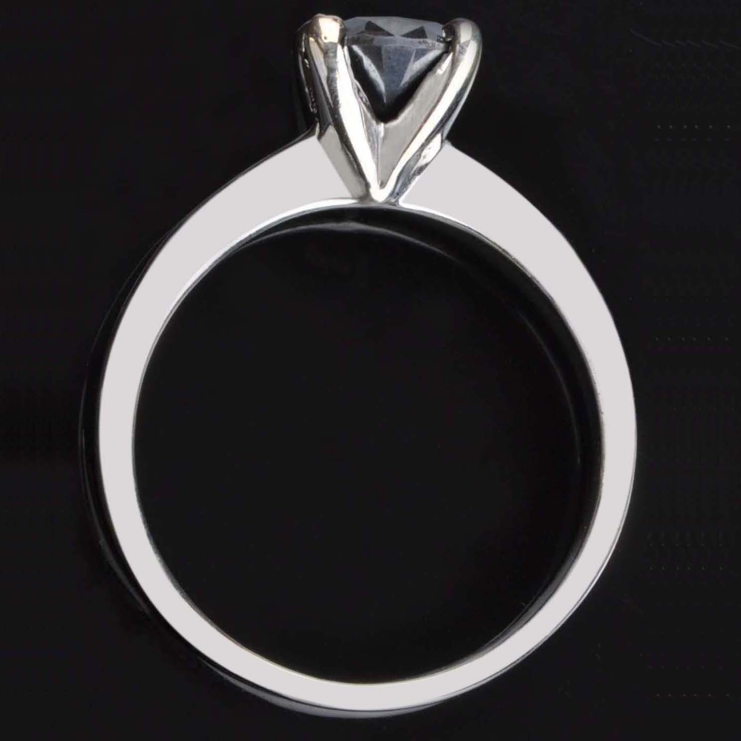 1.50 Cts. Natural Jet Black Certified Diamond Ring In 925 Silver – Tariffs Free