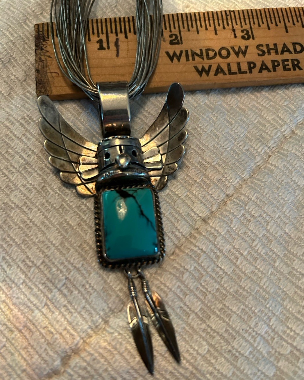 Rocki Gorman Gary G Sanchez Turquoise Katchina Sterling Pendant Neckace Signed