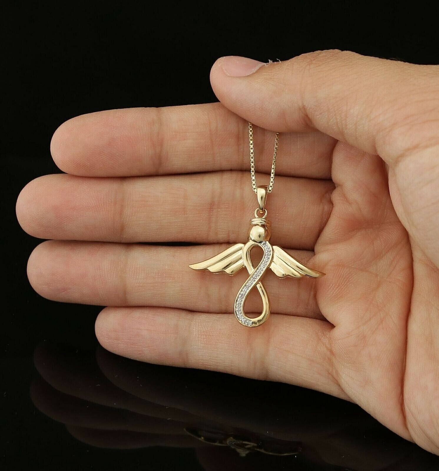 Women Wing’s Pendant 14K White Gold Plated 3Ct Round Cut Lab Created Diamond