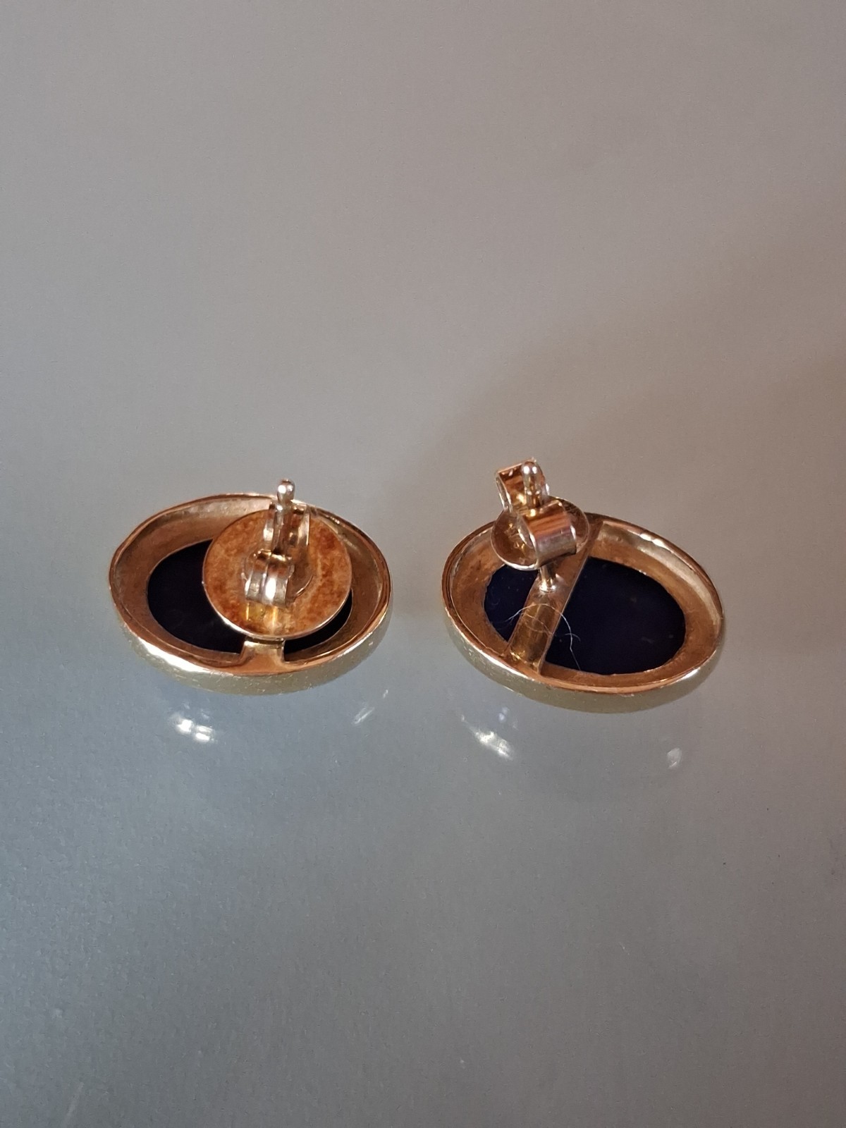Lapis Lazuli Gold 585 Stud Earrings – Royal Blue AAA – Vintage ~60s