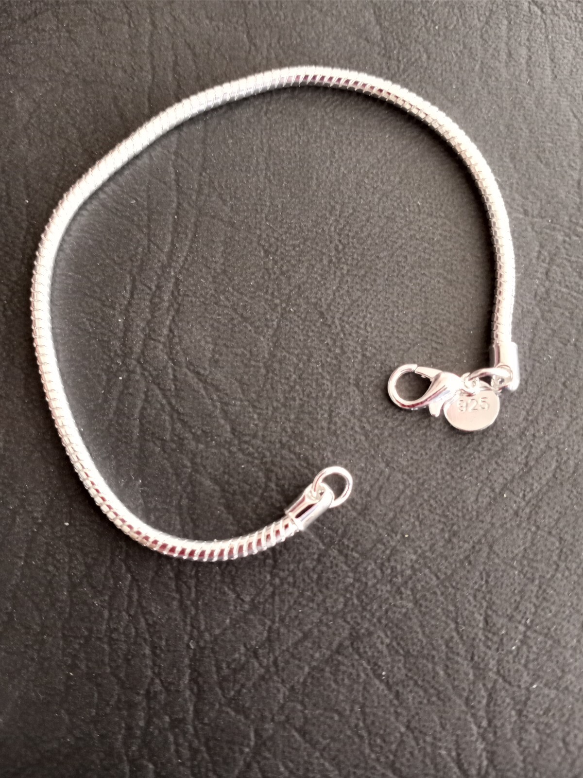 SUPER NICE 925 SILVER PLATED SNAKE CHAIN BRACELET 3MM APPROX. 8 ” LONG
