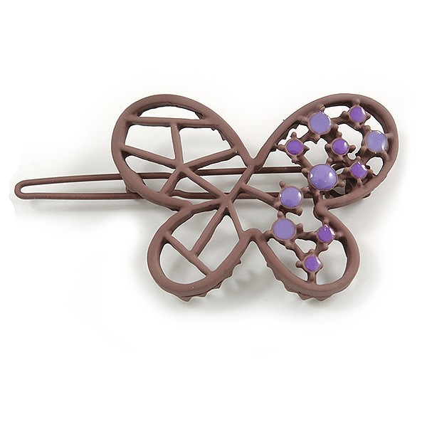 Purple Butterfly Hair Slide/ Grip – 50mm Across